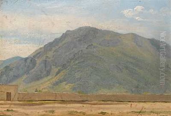 Bjergskraning Ved Pompeji Oil Painting by Fritz Petzholdt