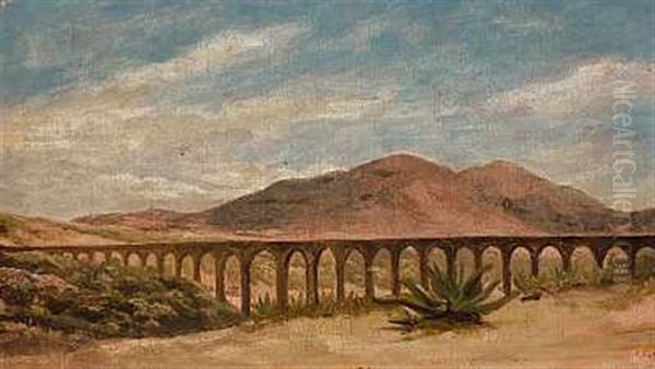 Akvaedukt I Den Romerske Campagne Oil Painting by Fritz Petzholdt