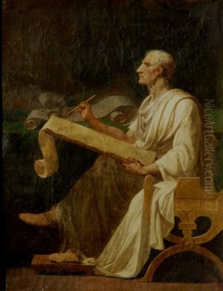 Ciceron Ecrivant Oil Painting by Jean-Francois-Pierre Peyron