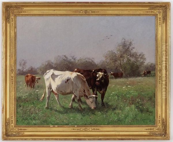 Vaches Au Paturage Oil Painting by Aymar Pezant