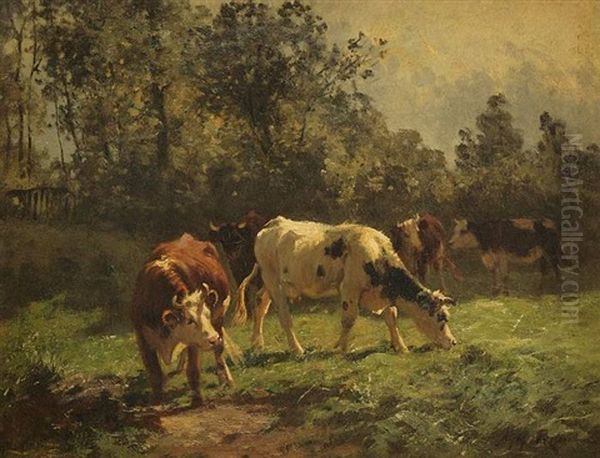 Weidelandschaft Mit Kuhen Oil Painting by Aymar Pezant