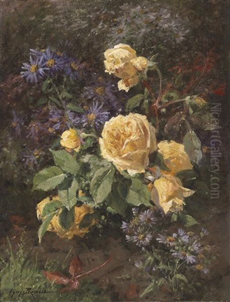 Blumenstuck Mit Gelben Rosen Oil Painting by Aymar Pezant
