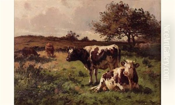 Vaches Au Paturage Oil Painting by Aymar Pezant