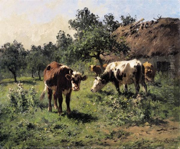 Boomgaard Met Koeien Oil Painting by Aymar Pezant