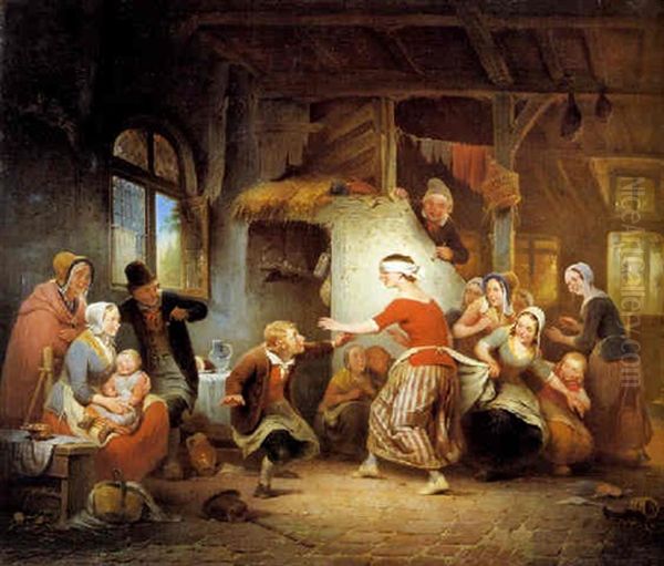 Blindemannetje Spelen Oil Painting by Aymar Pezant