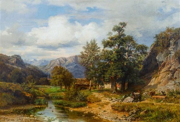 Partie Bei Stans Oil Painting by Niklaus von Pfyffer