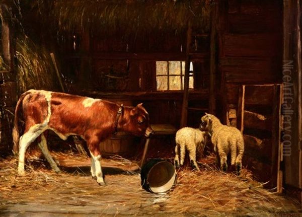 Mischief In The Barn Oil Painting by William Preston Phelps