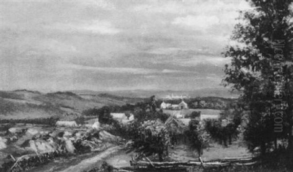 Distant View Of Keene, New Hampshire Oil Painting by William Preston Phelps