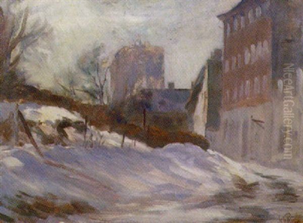 Byparti, Vinter Oil Painting by Sally Nikolai Philipsen