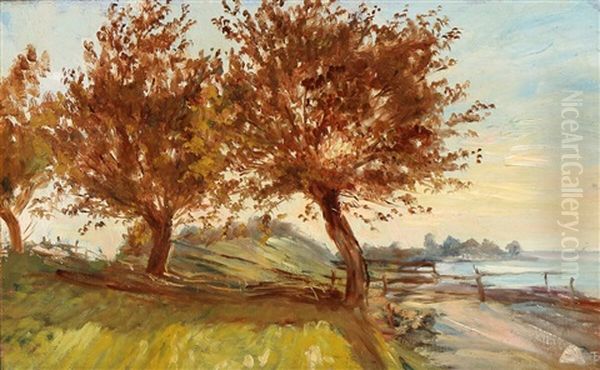 Piletraer Ved Stranden Oil Painting by Theodor Esbern Philipsen