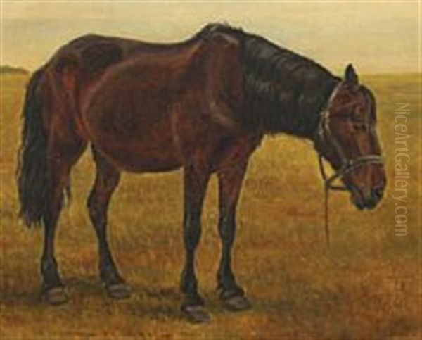 A Horse Oil Painting by Theodor Esbern Philipsen