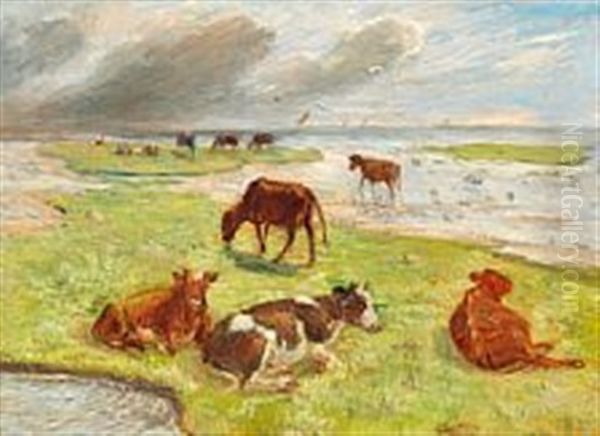 A Windy Summer Day At Saltholm Oil Painting by Theodor Esbern Philipsen