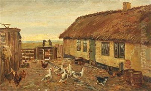 Gammelvaerk Pa Saltholm. Ferd. Jensens Stovler Pa Gaerdet Oil Painting by Theodor Esbern Philipsen