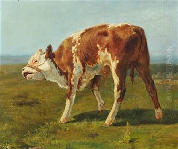 Tyrekalven Oil Painting by Theodor Esbern Philipsen