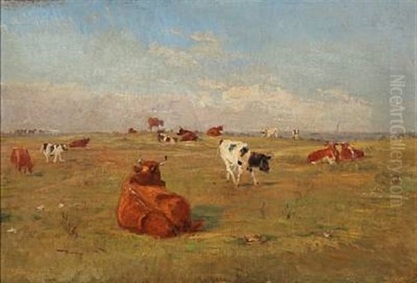 Cows On Saltholmen Oil Painting by Theodor Esbern Philipsen