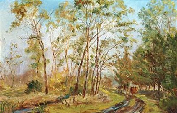 Ved Sortaaen Paa Mejlgaard (study) Oil Painting by Theodor Esbern Philipsen