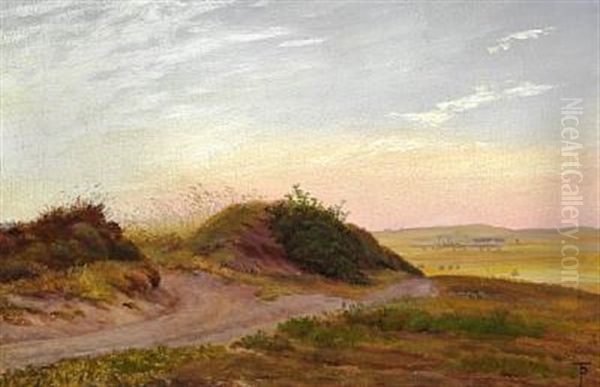 Jutlandic Heath Landscape Oil Painting by Theodor Esbern Philipsen