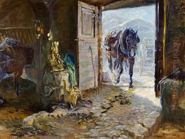 Stald I Sora Oil Painting by Theodor Esbern Philipsen