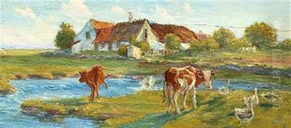 Brakkerne Pa Saltholm Oil Painting by Theodor Esbern Philipsen