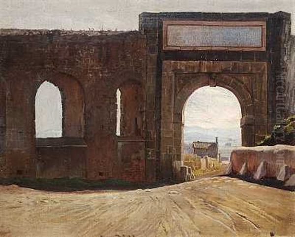 Porta Furba. Port Gennem Vandledning Oil Painting by Theodor Esbern Philipsen