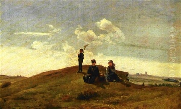 Hostfolk. Scheelenborg Oil Painting by Theodor Esbern Philipsen