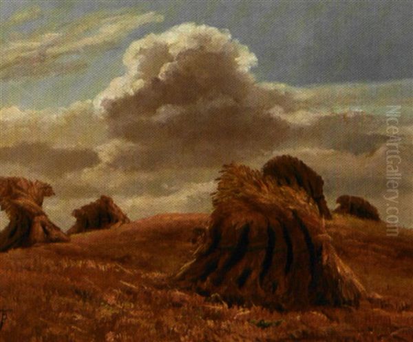 Korn I Hov. Motiv Fra Egnen Ved Scheelenborg Oil Painting by Theodor Esbern Philipsen