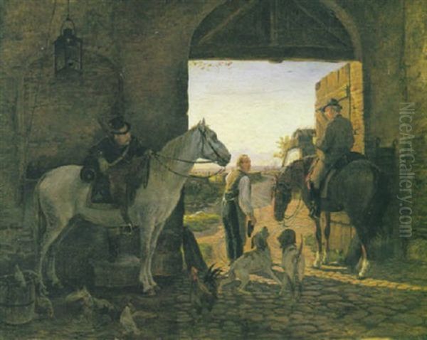 Partenza Per La Caccia Oil Painting by Theodor Esbern Philipsen