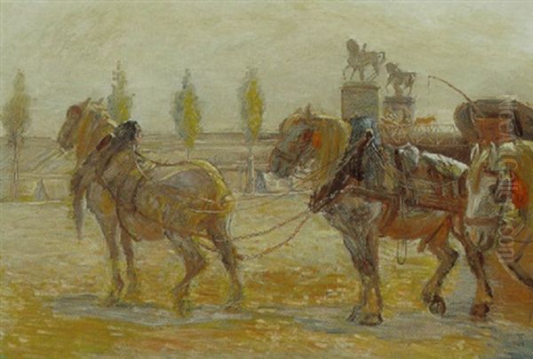 Hesteforspand Oil Painting by Theodor Esbern Philipsen