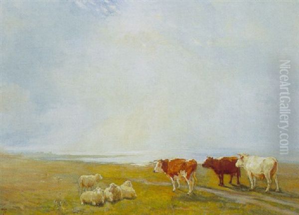 Koer Pa Et Engdrev Oil Painting by Theodor Esbern Philipsen