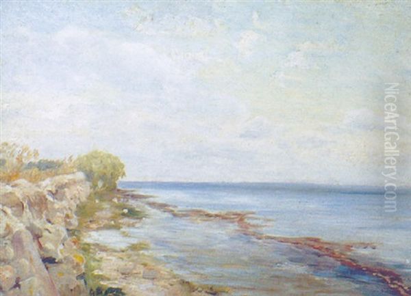 Stranden Pa Ostsiden Bag Holmemandens Vaenge Oil Painting by Theodor Esbern Philipsen