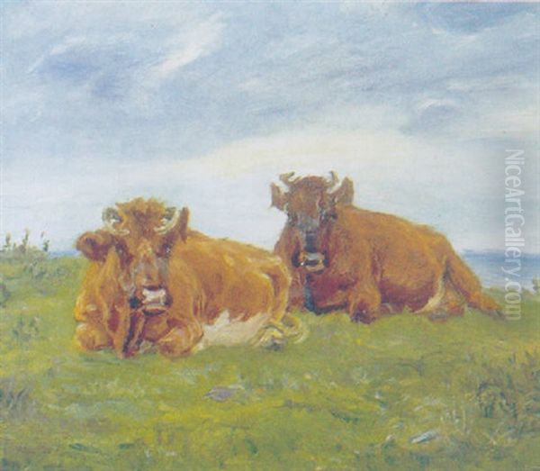Koer Der Tygger Drov Oil Painting by Theodor Esbern Philipsen
