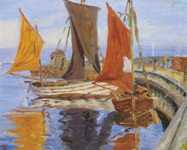 Anlobsbroen Ved Saltholm Oil Painting by Theodor Esbern Philipsen