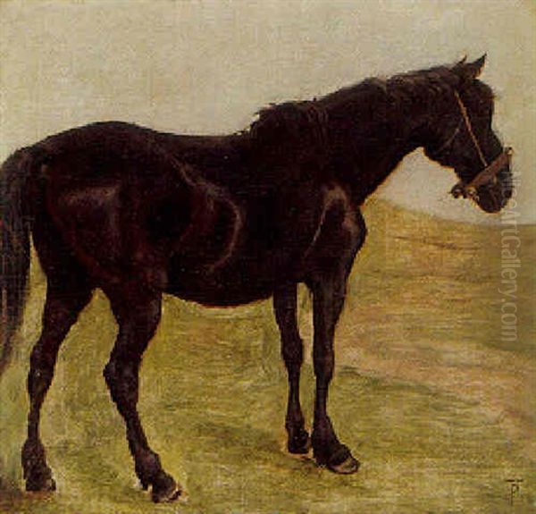 Staende Brun Hest Oil Painting by Theodor Esbern Philipsen