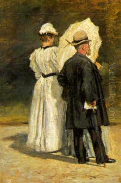 Kaptajn Markussen Paa Vaeddelobsbanen Oil Painting by Theodor Esbern Philipsen