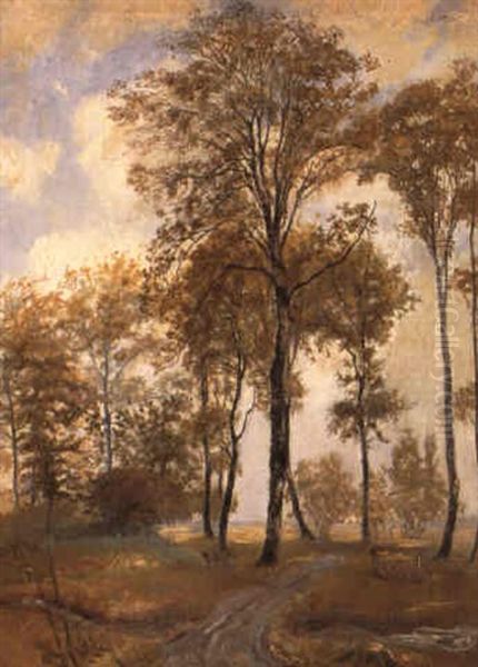 Asketr+er Ved Dyrehavegard Oil Painting by Theodor Esbern Philipsen