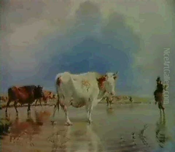 Koerne Drives Hjem Oil Painting by Theodor Esbern Philipsen