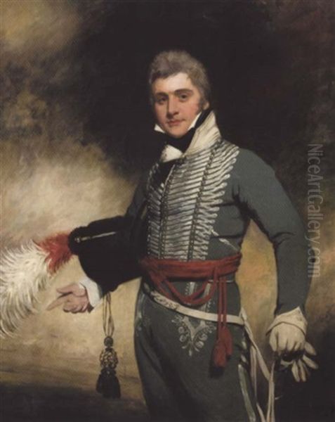 Portrait Of Lieutenant John David Duval Of The 27th Light Dragoons Oil Painting by Thomas Phillips