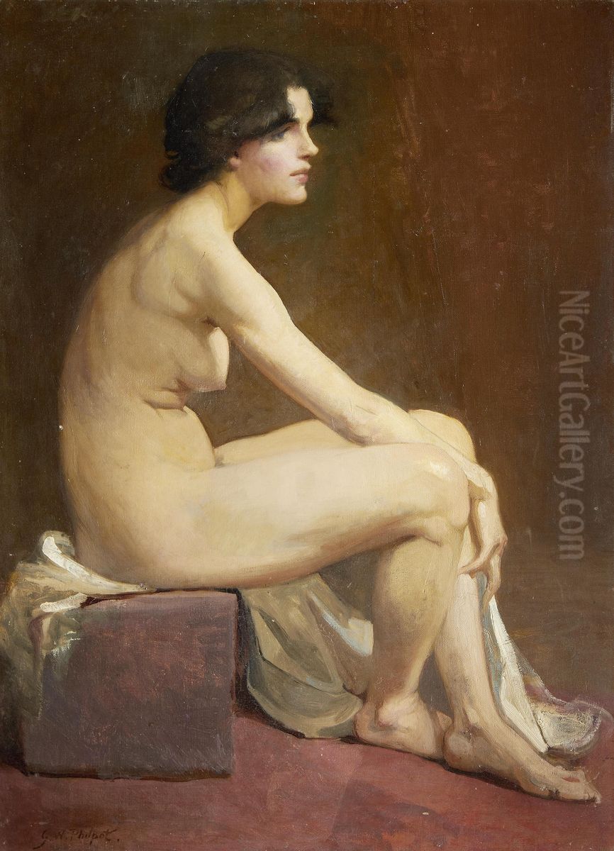 Portrait Of A Female Nude Oil Painting by Glyn Warren Philpot