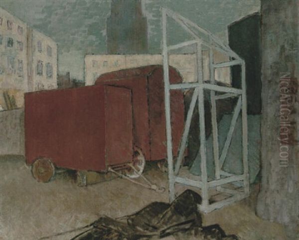 Square At Ostend (evening) Oil Painting by Glyn Warren Philpot