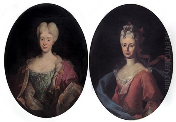 Ritratto Di Gentildonna (+ Ritratto Di Gentildonna; Pair) Oil Painting by Giovanni Maria delle, called Mulinaretto Piane