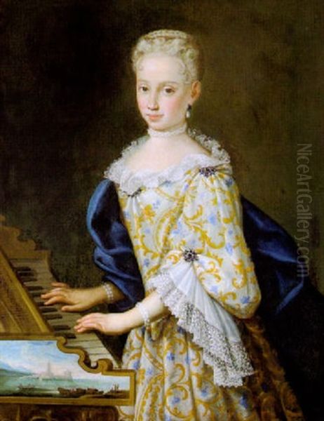 Bildnis Einer Vornehmen Dame Oil Painting by Giovanni Maria delle, called Mulinaretto Piane