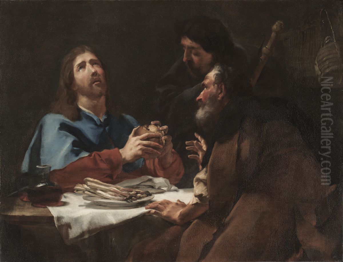 The Supper At Emmaus Oil Painting by Giovanni Battista Piazzetta
