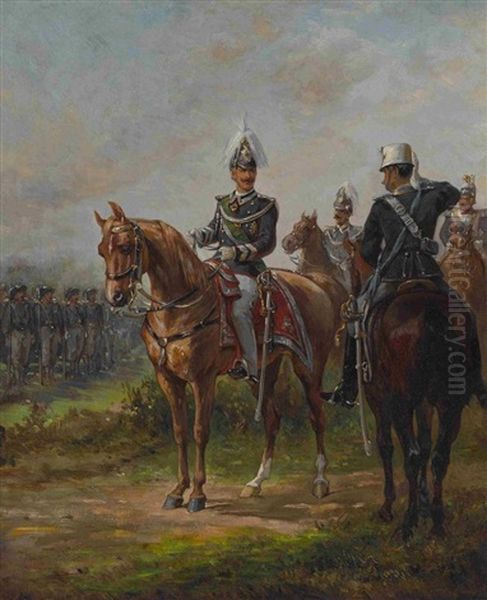 Konig Viktor Emanuel Iii. Von Italien Bei Der Parade Oil Painting by Oliver Pichat