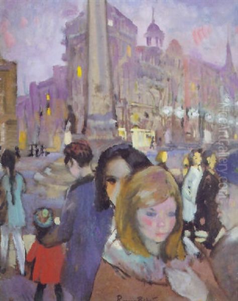 Calle De Paris Oil Painting by Ramon Pichot Giron&egrave;s