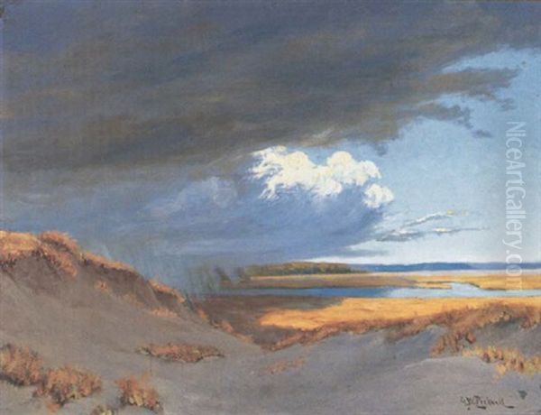 Storm Clouds Over The Marsh Oil Painting by George W. Picknell