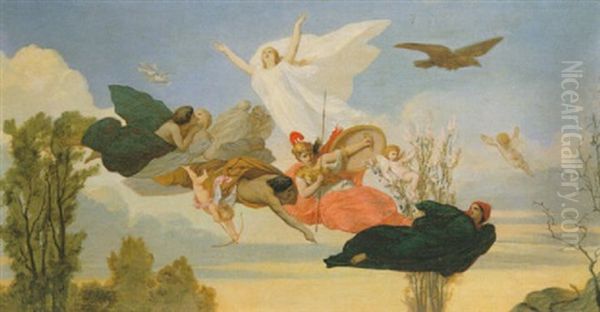 The Triumph Of Love Over Jealousy Oil Painting by Henri Pierre Picou