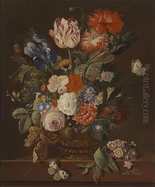 Blumenstillleben Oil Painting by Franz Xaver Pieler