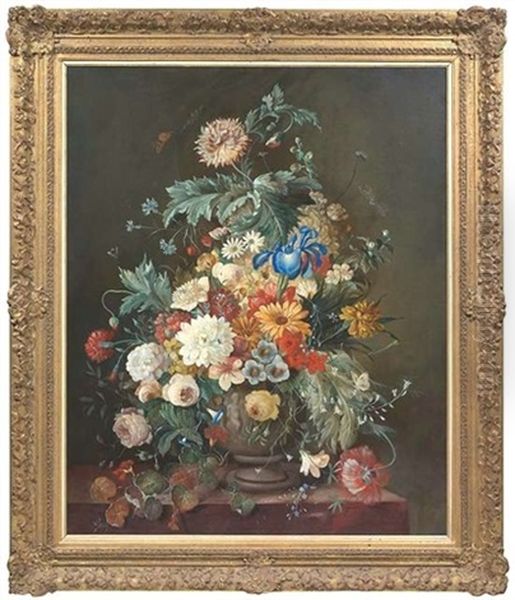 Blumenstilleben In Altmeisterlicher Manier Oil Painting by Franz Xaver Pieler