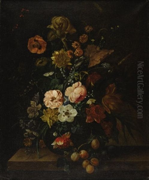 Floral Still Life Oil Painting by Franz Xaver Pieler