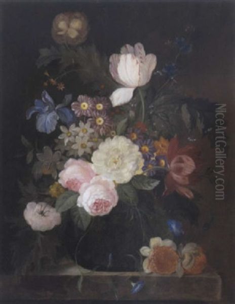 Blumenstraus In Einer Vase Oil Painting by Franz Xaver Pieler